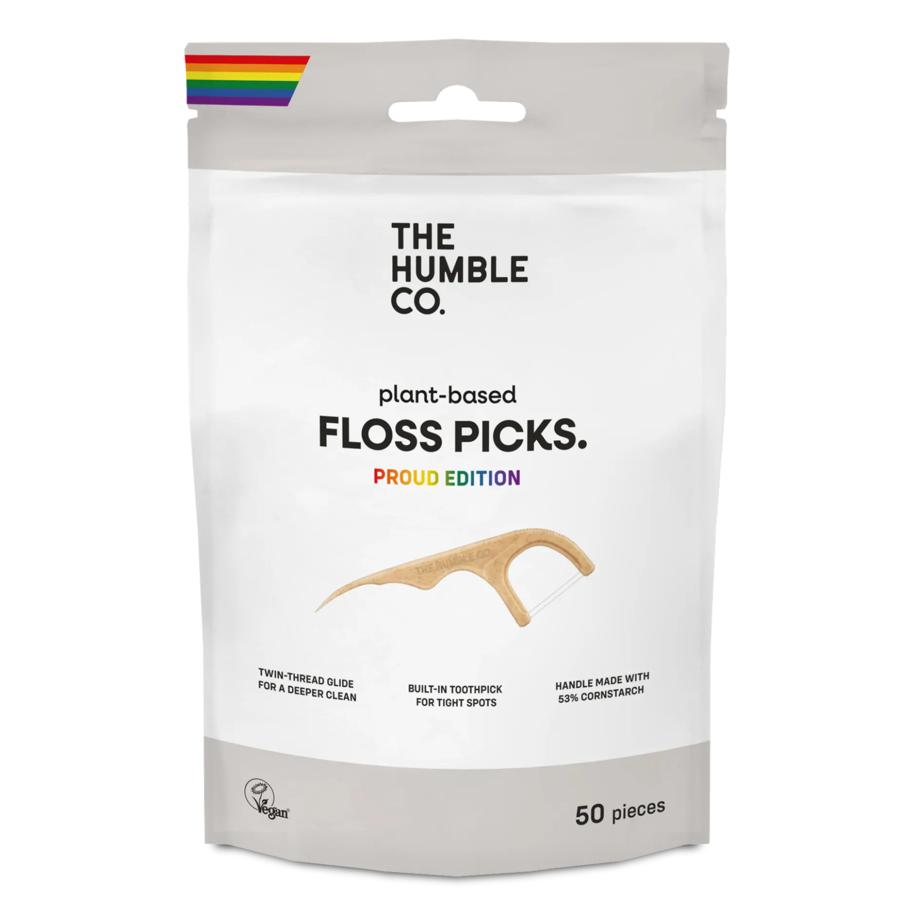 The Humble Co.Dental Floss Pick Proud Double Thread 50 st