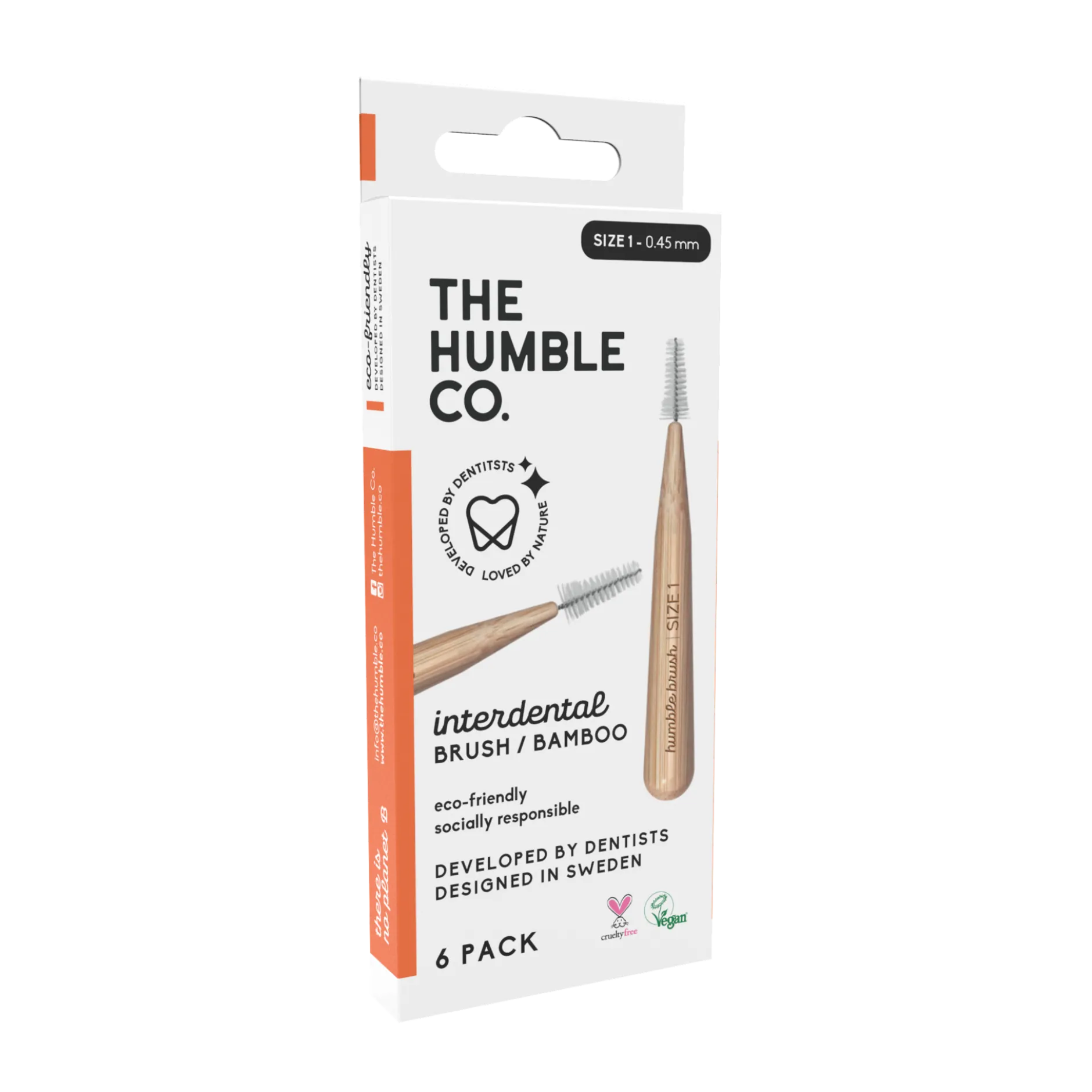 The Humble Co. Interdental Mellanrumsborste Bambu Stl 1 - 0,45 mm 6 st