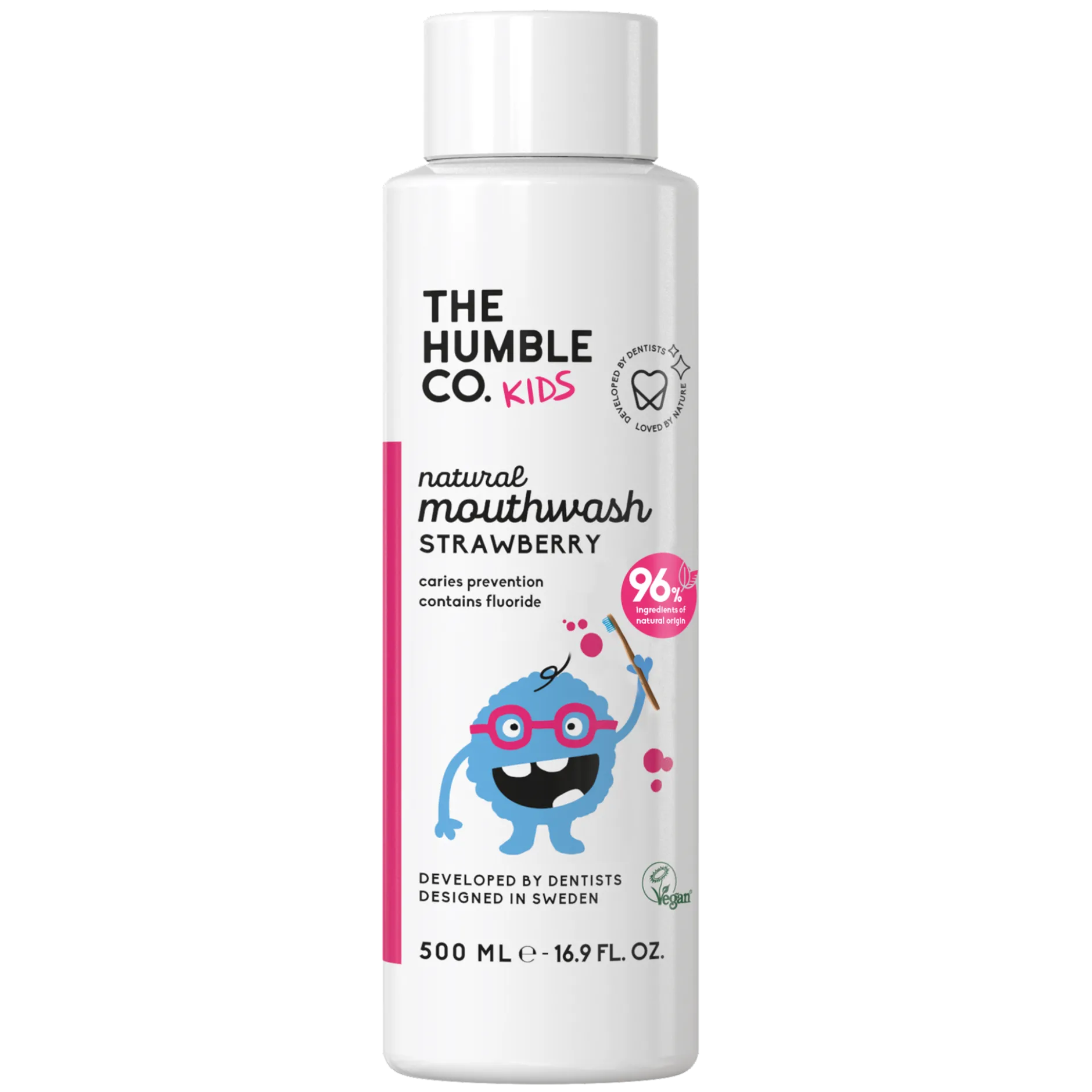 The Humble Co. Kids Natural Munskölj Strawberry 500 ml