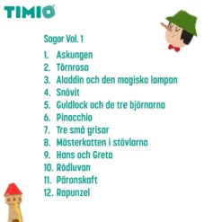 TIMIO Skivset 3 – Sagor, Klockan, Grönsaker, Alfabet A–L och Alfabet M–Z