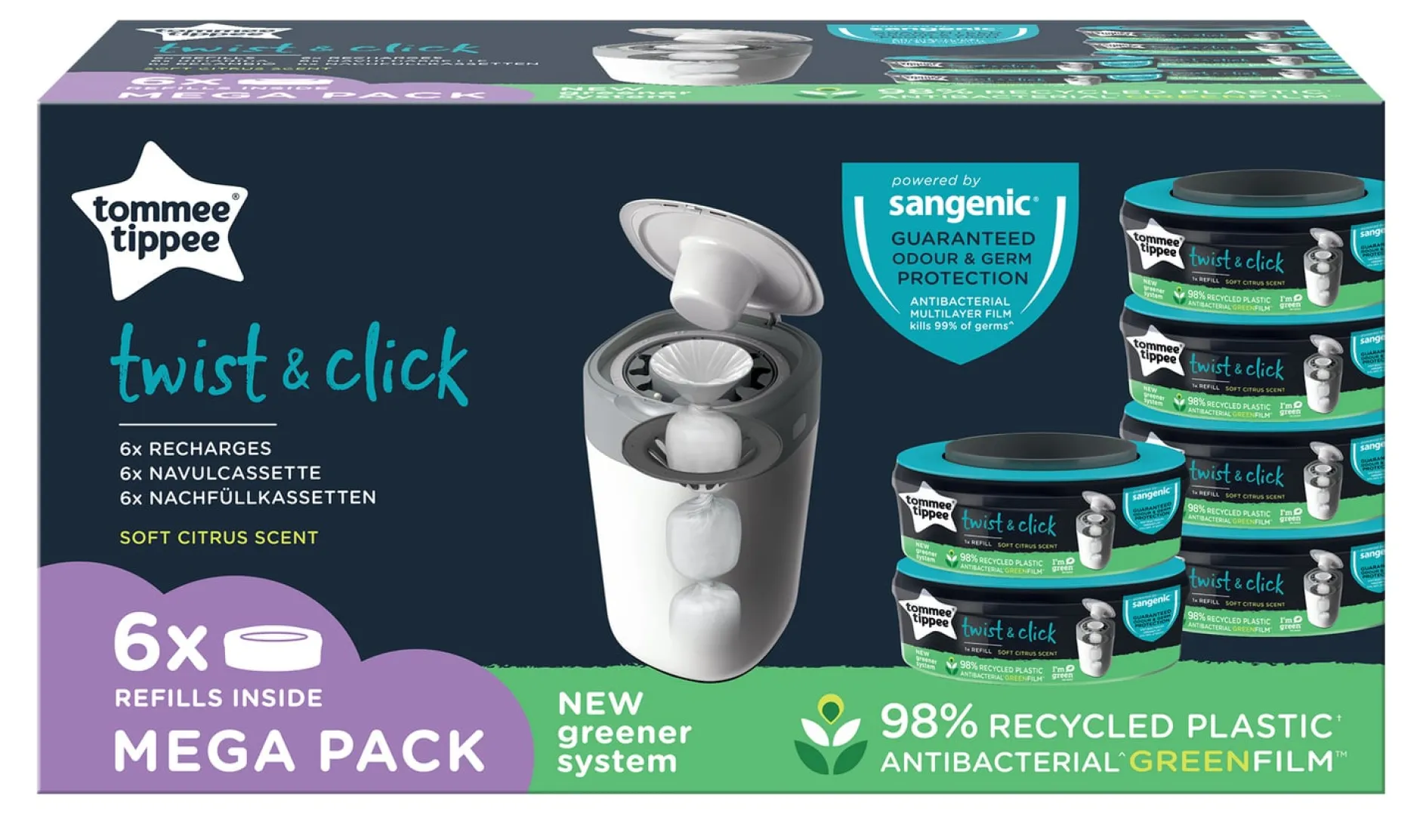 Tommee Tippee Sangenic Twist & Click Refill 6 st