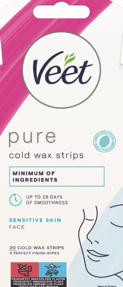Veet Pure Cold Wax Strips Face Sensitive Skin 20 st