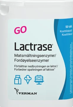 Verman Lactrase GO Laktasenzym 50 tabletter