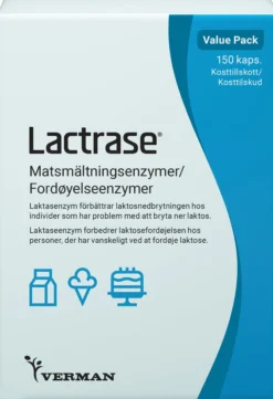 Verman Lactrase Matsmältningsenzymer 150 kapslar
