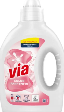 Via Flytande Tvättmedel Color Sensitive Parfymfri 760 ml