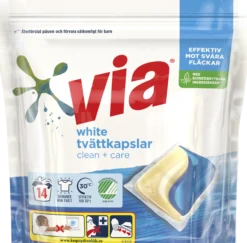 via White Tvättkapslar Clean + Care 14 st