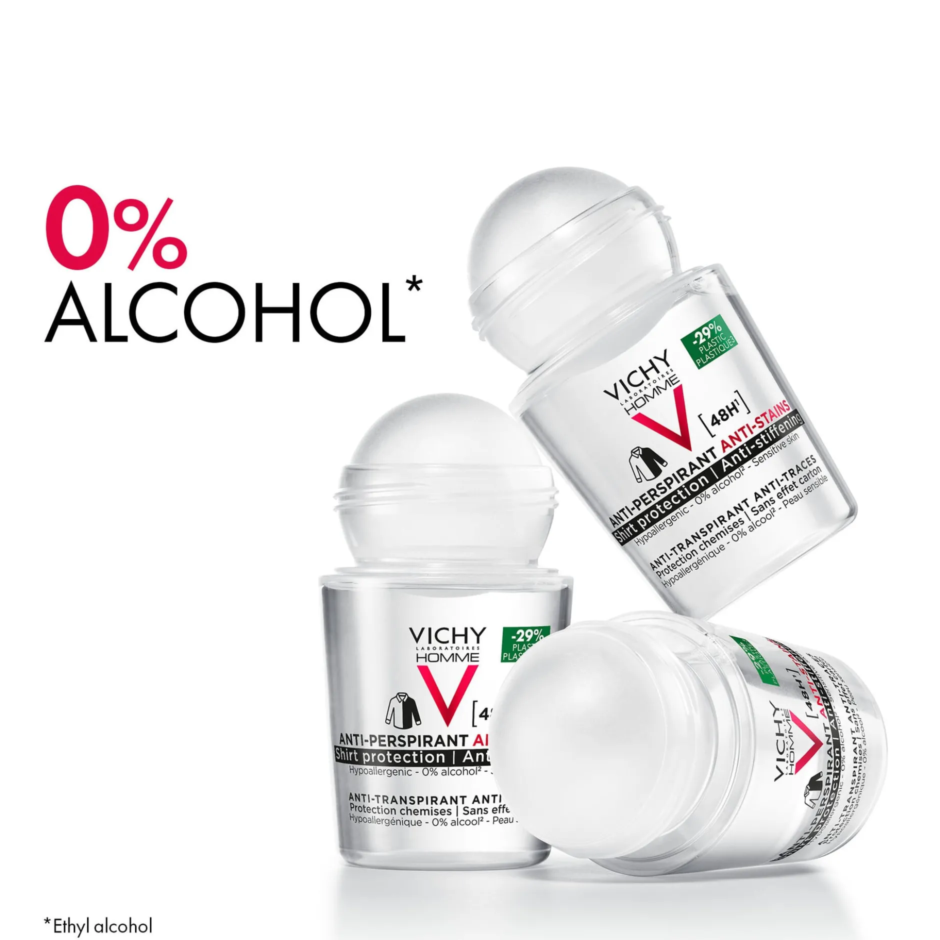 Vichy Homme 48H Anti-stain Anti-perspirant Deodorant Roll-On 50 ml