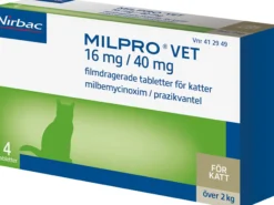 Virbac Milpro Vet 16 mg/40 mg Avmaskningsmedel för katter 4 tabletter