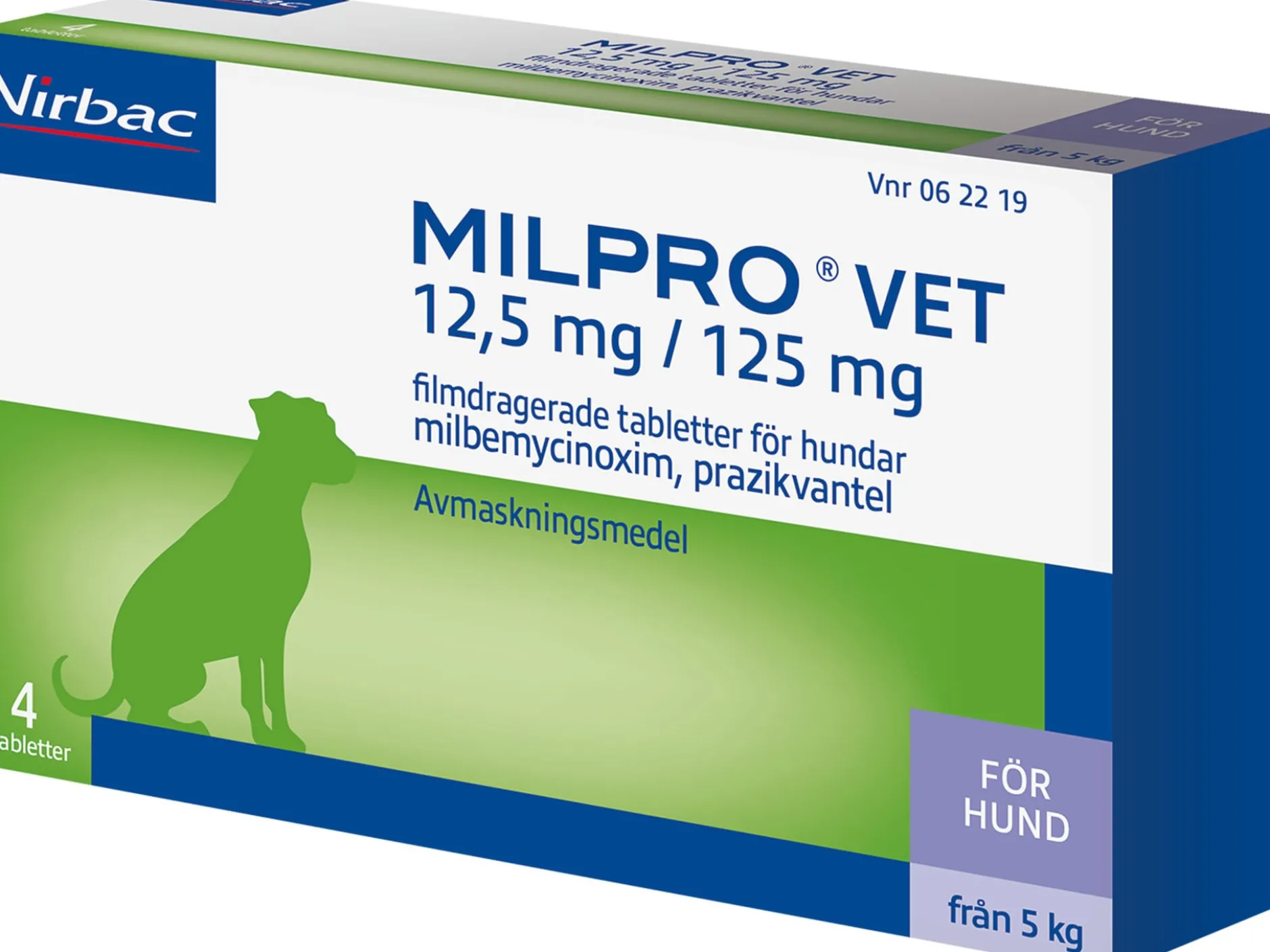 Virbac Milpro Vet 12,5 mg/125 mg Avmaskningsmedel för hundar 4 tabletter