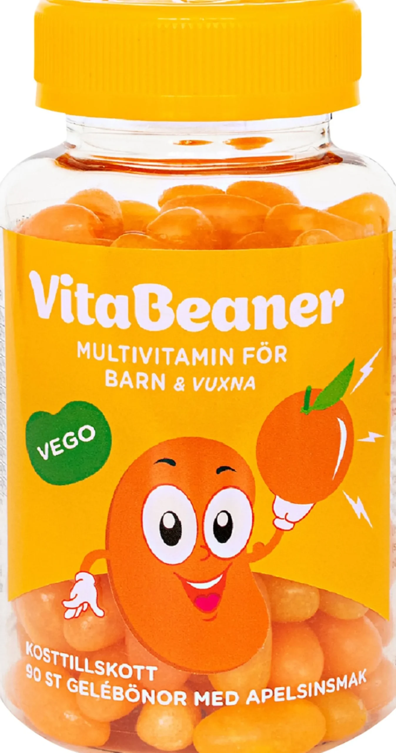 VitaBeaner Multivitamin Barn & Vuxna Apelsinsmak 90 tuggtabletter