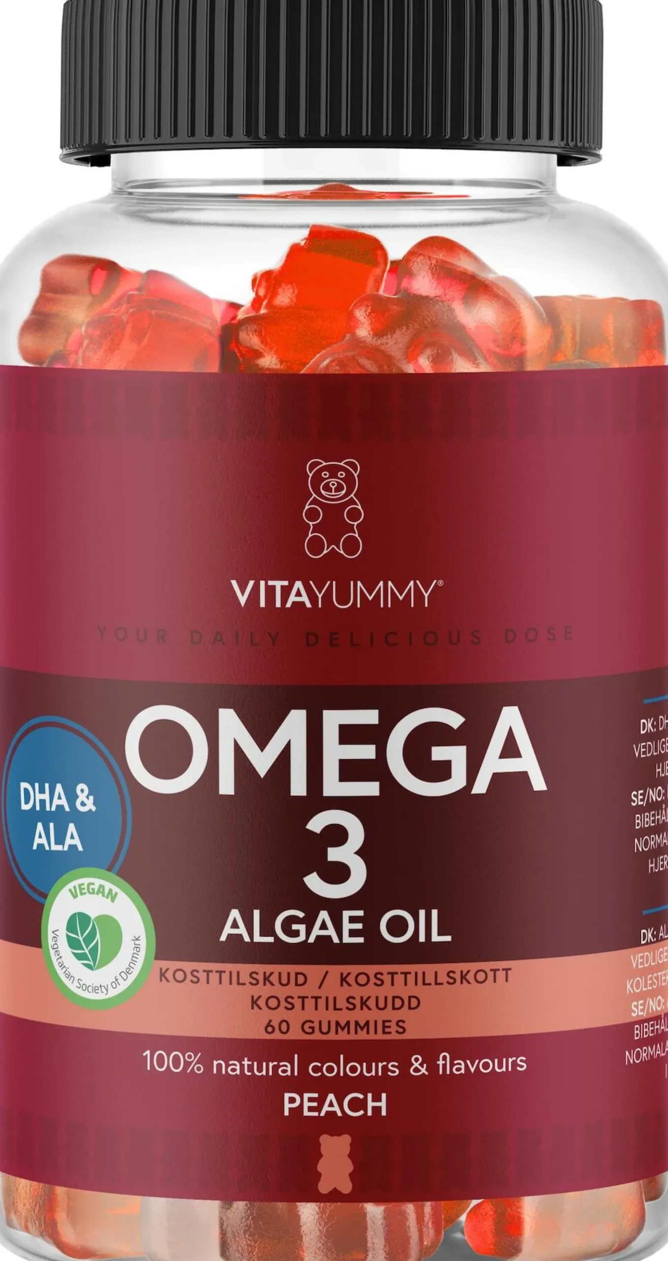 Vitayummy Omega-3 Peach 60 tuggtabletter