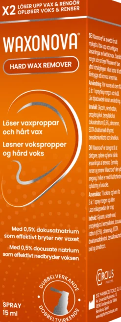 Waxonova Hard Wax Remover Öronspray mot vaxproppar/hårt vax 15 ml
