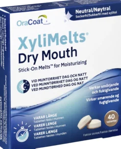 Xylimelts Dry Mouth Neutral Fästtabletter vid muntorrhet 40 st