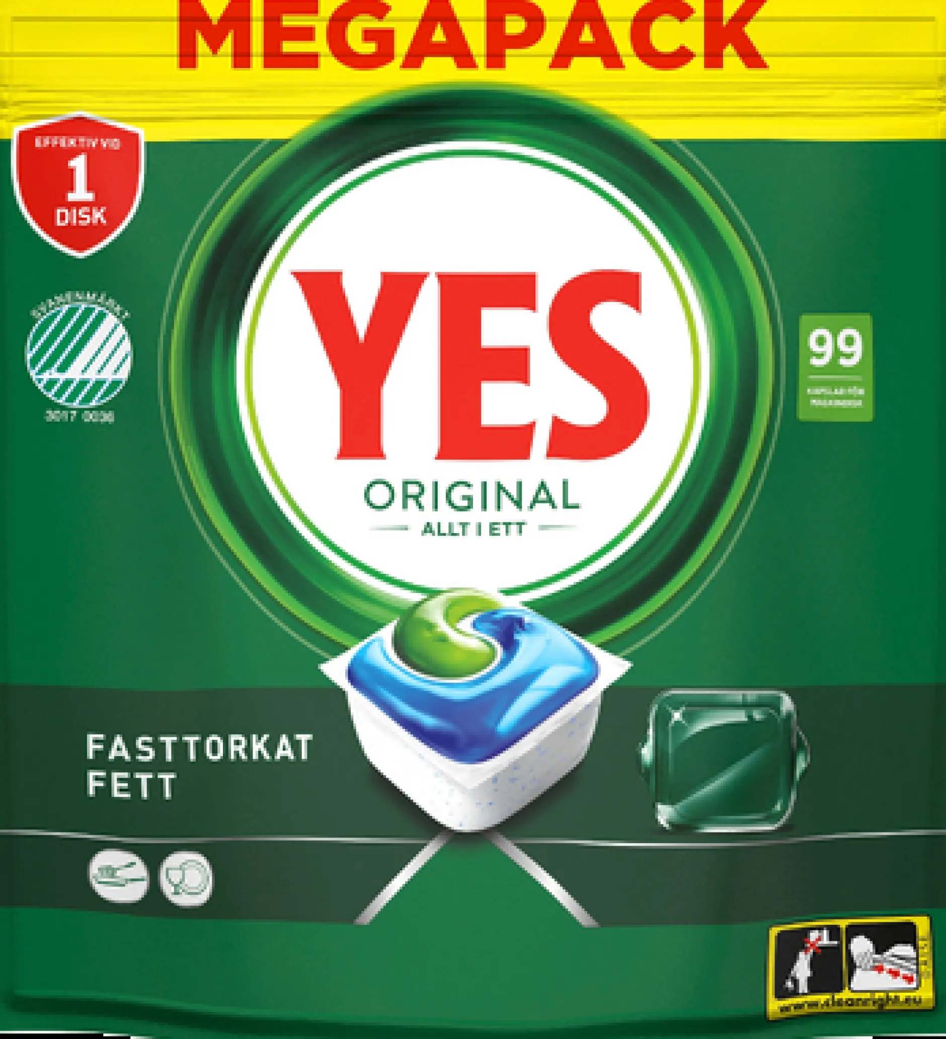 Yes Original All In One Maskindiskmedel, 99 Diskmaskinstabletter
